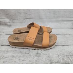 REEF CUSHION VISTA HI Women's Natural Slides Sandals (US 9/EU 40) Eva Outsole